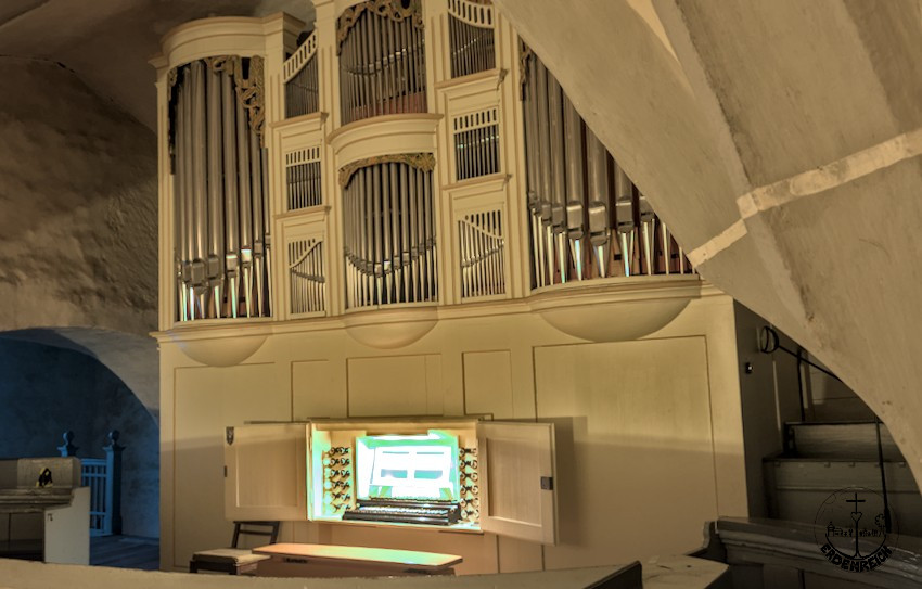 Die Orgel von Mathias Vogler auf der Empore der Stadtkirche St. Marien Schildau