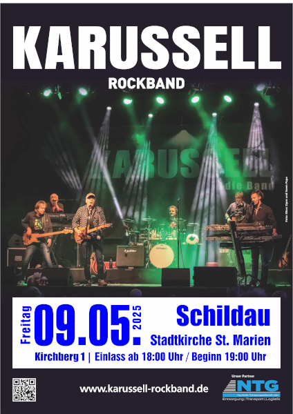 Karussell Rockband live Schildau 09.05.2025 Stadtkirche